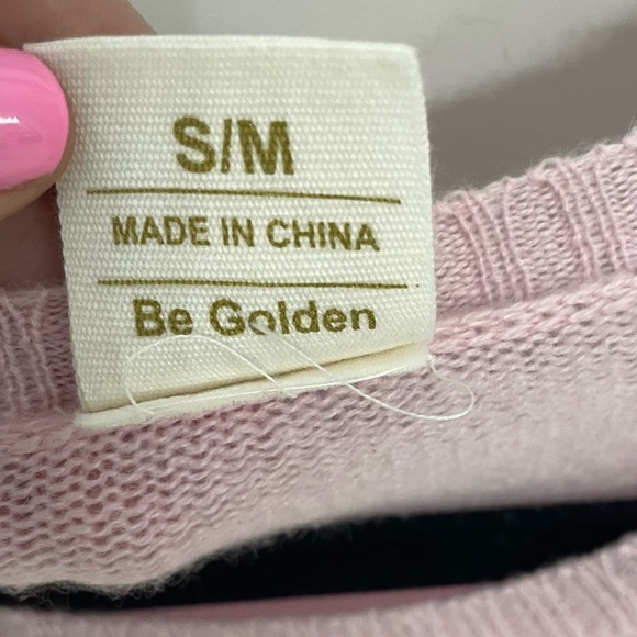 NEW Golden Sun 100% Cashmere Crew Après Ski Pink Small Medium Sweater Women’s 21 - Picture 5 of 8